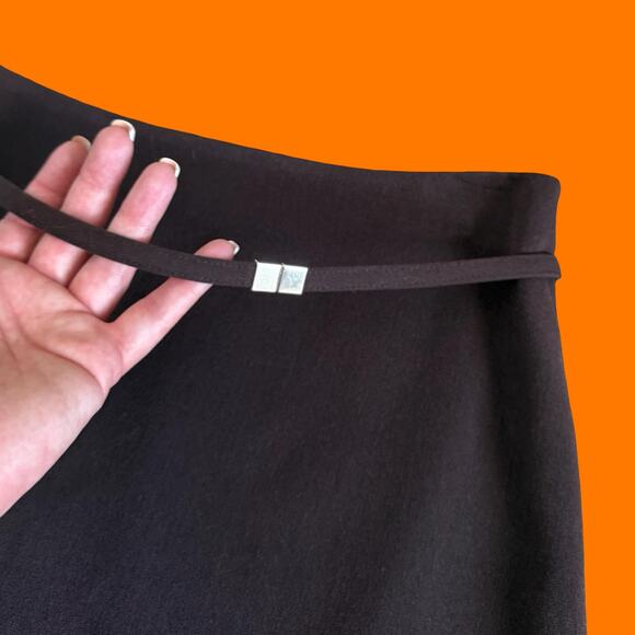 90's 00's vintage dark brown knee length y2k skirt Size 8 the limited - Picture 2 of 4